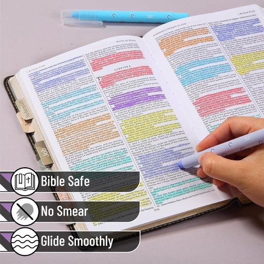 Paquete de 8 marcadores de gel para biblia Mr. Pen (arcoíris)