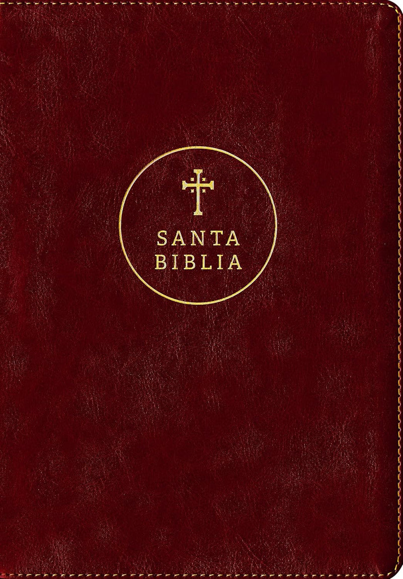 Cargue la imagen en el visor de la galería, Biblia RVR 1960, Ultrafina,  Letra Grande, Sentipiel rojiza cruz
