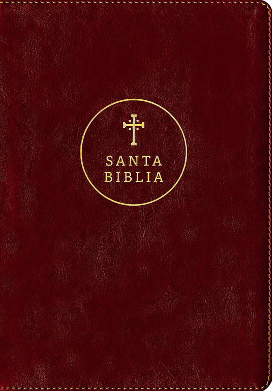 Biblia RVR 1960, Ultrafina,  Letra Grande, Sentipiel rojiza cruz