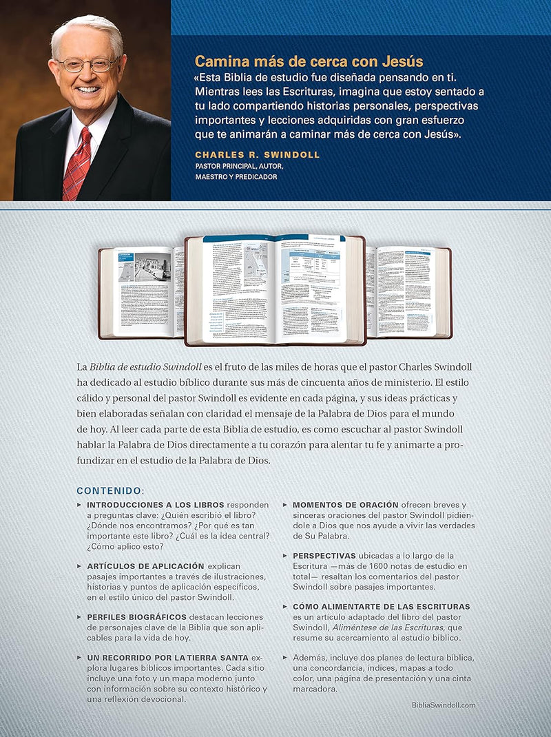 Cargue la imagen en el visor de la galería, Biblia de estudio Swindoll NTV (Sentipiel café/café claro)
