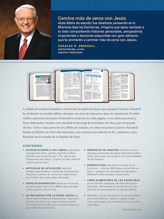 Biblia de estudio Swindoll NTV (Sentipiel café/café claro)
