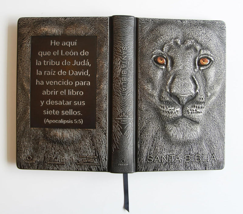Cargue la imagen en el visor de la galería, Biblia RVR 1960 León de Judá, Letra Grande, con índice, edición especial plata
