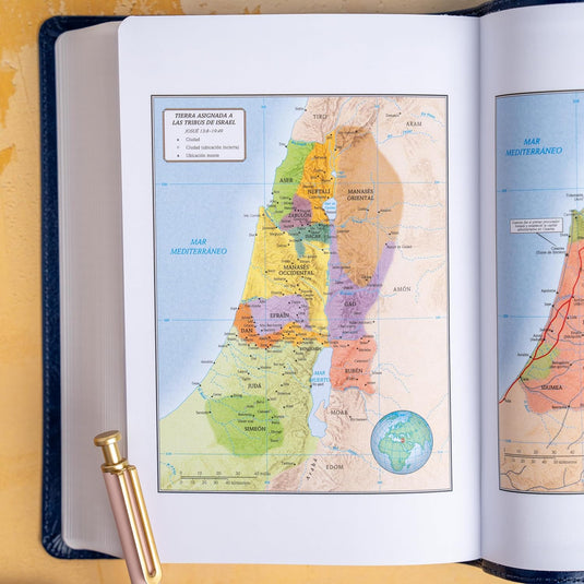 Biblia RVR 1960, Letra Grande, Tamaño Manual, edición especial, símil azul marino