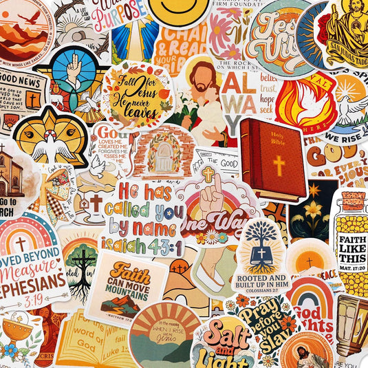 Paquete de 5 stickers cristianos (Diseño variado)