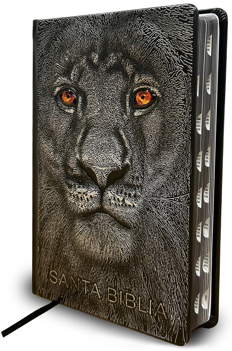 Cargue la imagen en el visor de la galería, Biblia RVR 1960 León de Judá, Letra Grande, con índice, edición especial plata
