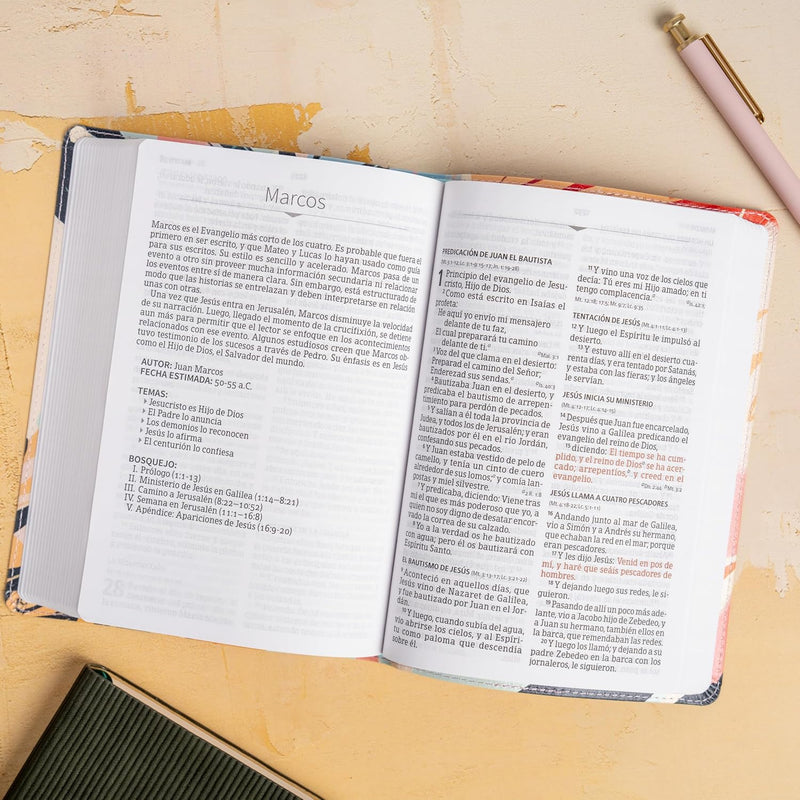 Cargue la imagen en el visor de la galería, Biblia RVR 1960, Letra Grande, Tamaño Manual, edición especial, símil azul multicolor
