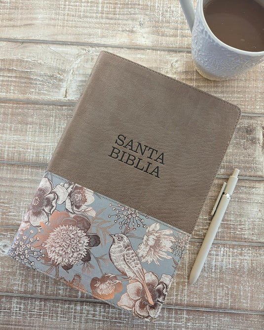 Biblia NTV, Letra Súper Gigante, con índice, imitación piel beige pájaro