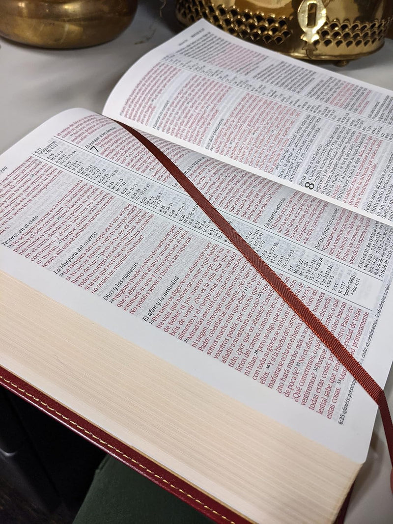 Cargue la imagen en el visor de la galería, Biblia RVR 1960, Ultrafina,  Letra Grande, Sentipiel rojiza cruz
