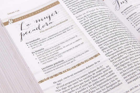 Biblia de Estudio para Mujeres RVR 1960, con índice, tela impresa azul floreado