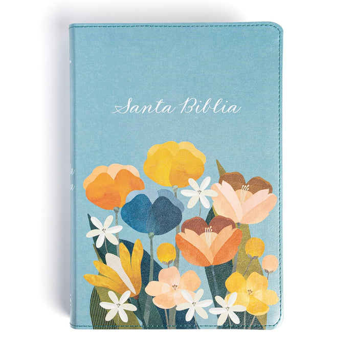 Biblia RVR 1960, Letra Grande, Tamaño Manual, edición especial, símil piel aqua
