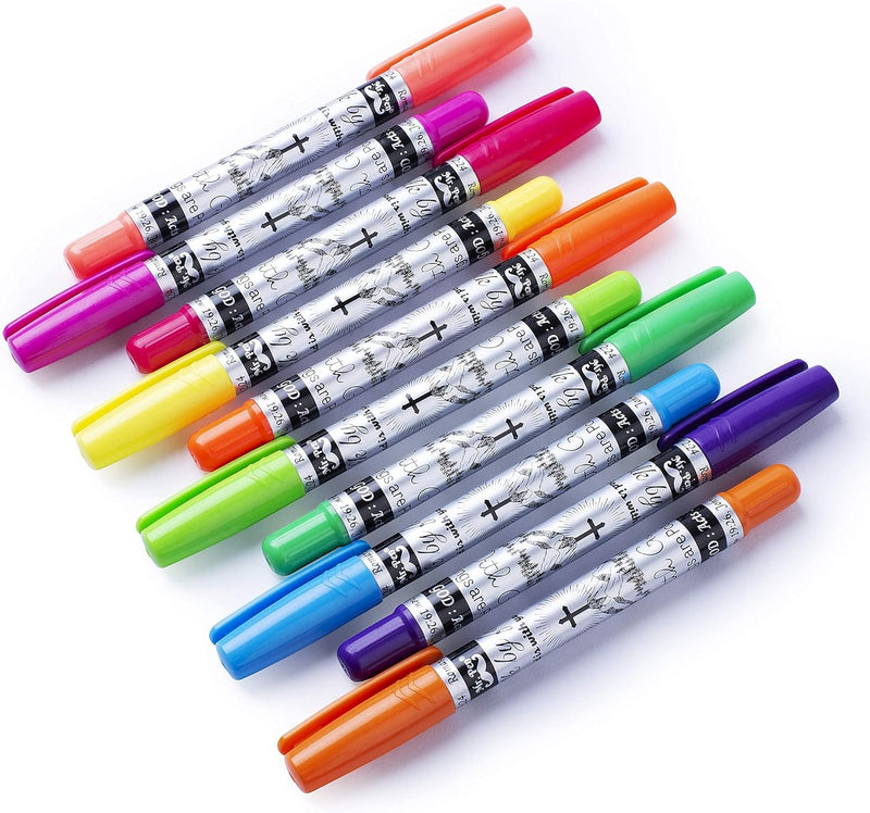 Cargue la imagen en el visor de la galería, Paquete de 10 marcadores de gel para biblia colores neón Mr. Pen Cruz
