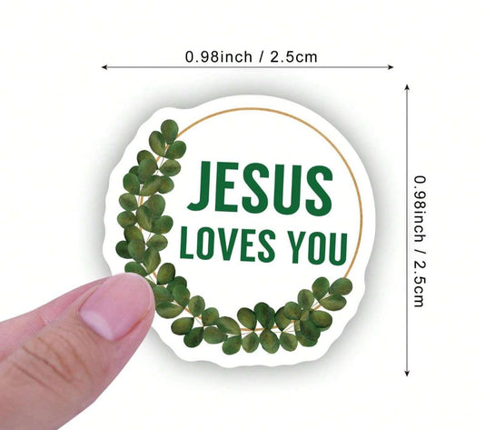 Paquete de 10 mini stickers cristianos en inglés (Diseño variado)