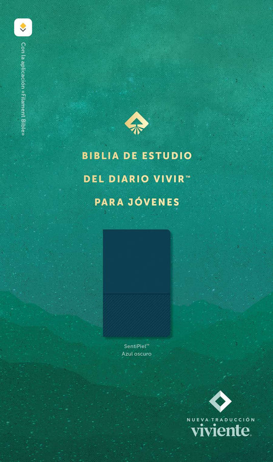 Biblia de estudio del Diario Vivir para jóvenes NTV con Filament, imitación piel azul oscuro