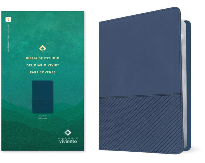 Biblia de estudio del Diario Vivir para jóvenes NTV con Filament, imitación piel azul oscuro