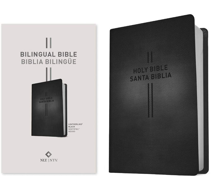 Bilingual Bible / Biblia bilingüe NLT/NTV, imitación piel negro