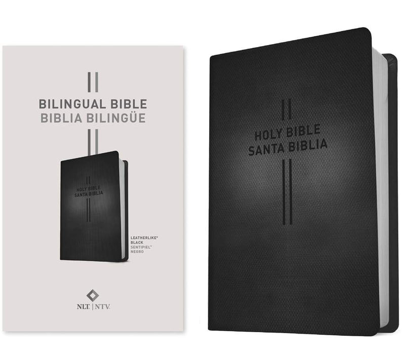 Cargue la imagen en el visor de la galería, Bilingual Bible / Biblia bilingüe NLT/NTV, imitación piel negro
