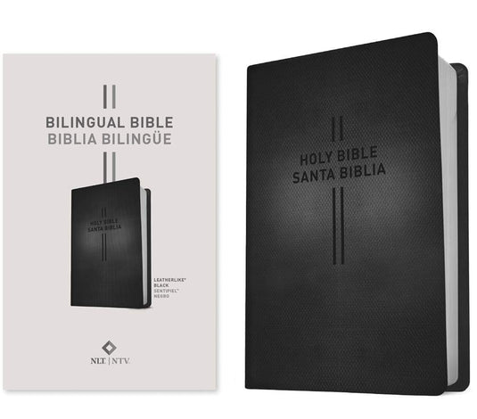 Bilingual Bible / Biblia bilingüe NLT/NTV, imitación piel negro