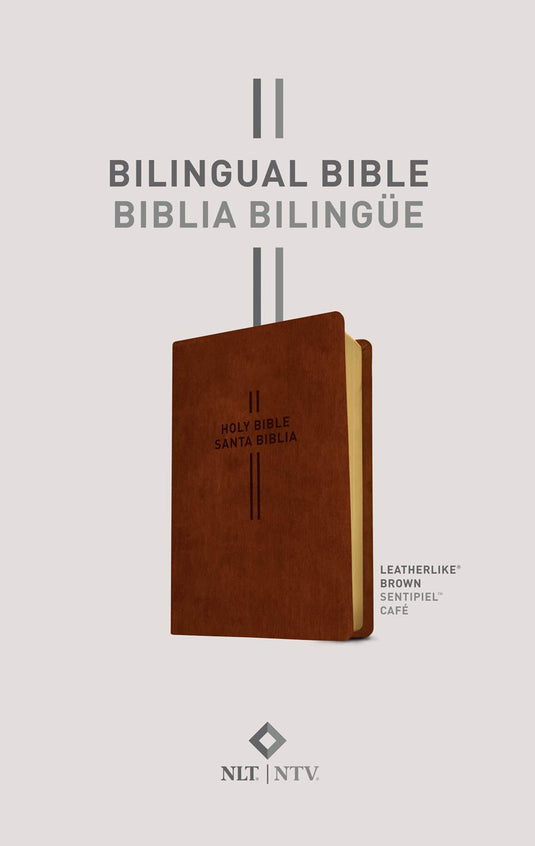Bilingual Bible / Biblia bilingüe NLT/NTV, imitación piel café