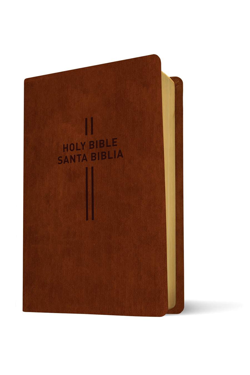 Cargue la imagen en el visor de la galería, Bilingual Bible / Biblia bilingüe NLT/NTV, imitación piel café
