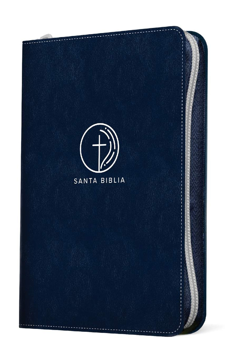Cargue la imagen en el visor de la galería, Santa Biblia NTV, con zíper, con referencias, Letra Grande, imitación piel azul
