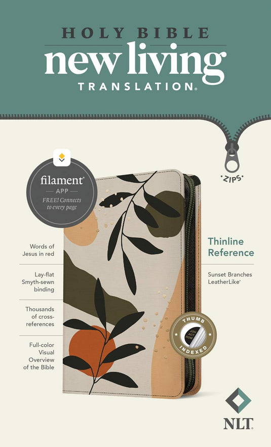 NLT Thinline Reference Zipper Bible, Filament Enabled