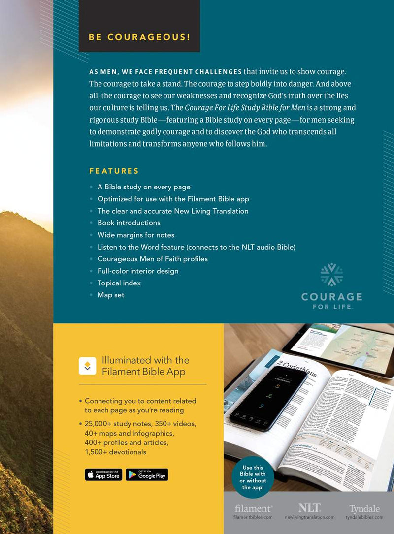 Cargue la imagen en el visor de la galería, NLT Courage For Life Study Bible for Men, Filament Enabled
