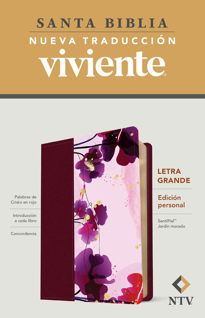 Cargue la imagen en el visor de la galería, Santa Biblia NTV, Edición personal, Letra Grande, imitación piel jardín morado
