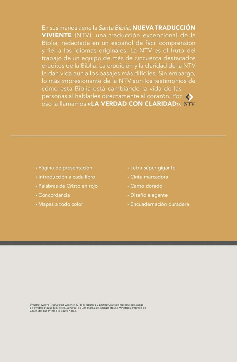 Cargue la imagen en el visor de la galería, Biblia NTV, Letra Súper Gigante, con índice, imitación piel beige pájaro
