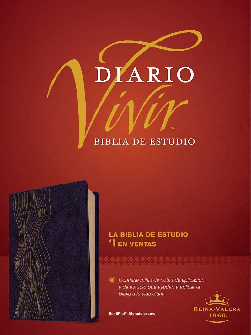 Cargue la imagen en el visor de la galería, Biblia de estudio del Diario Vivir RVR 1960, imitación piel morado oscuro
