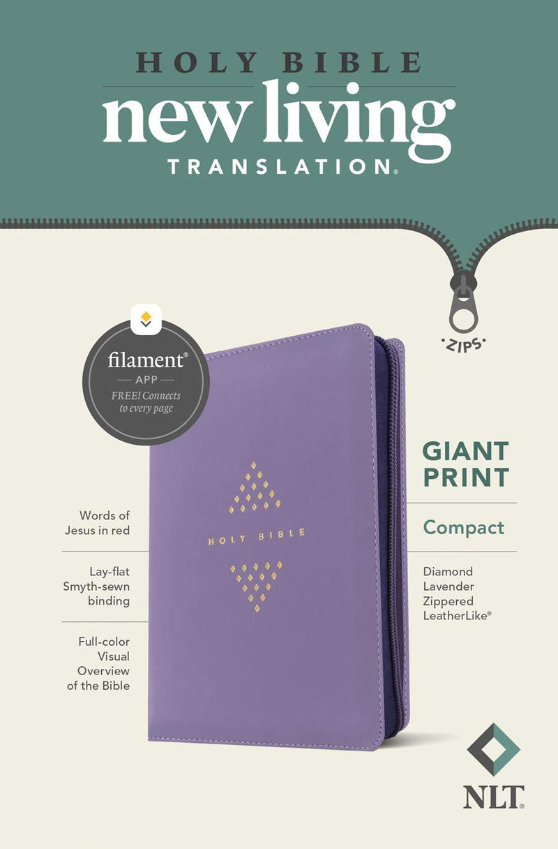 Cargue la imagen en el visor de la galería, NLT Compact Giant Print Zipper Bible, Filament Enabled
