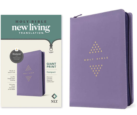 NLT Compact Giant Print Zipper Bible, Filament Enabled