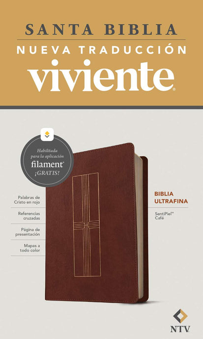Biblia ultrafina NTV, con Filament, imitación piel café
