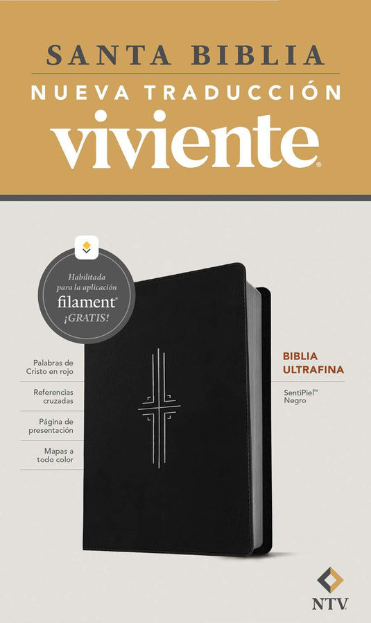 Biblia ultrafina NTV, con Filament, imitación piel negro