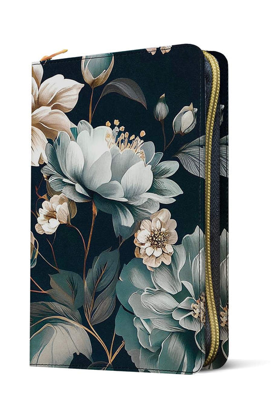 Biblia ultrafina NTV, con Filament, Cierre zíper, imitación piel floral