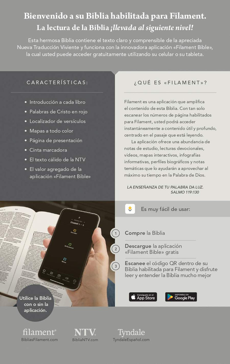 Cargue la imagen en el visor de la galería, Biblia manual NTV, con Filament, Letra Grande, con índice, SentiPiel azul oscuro flores

