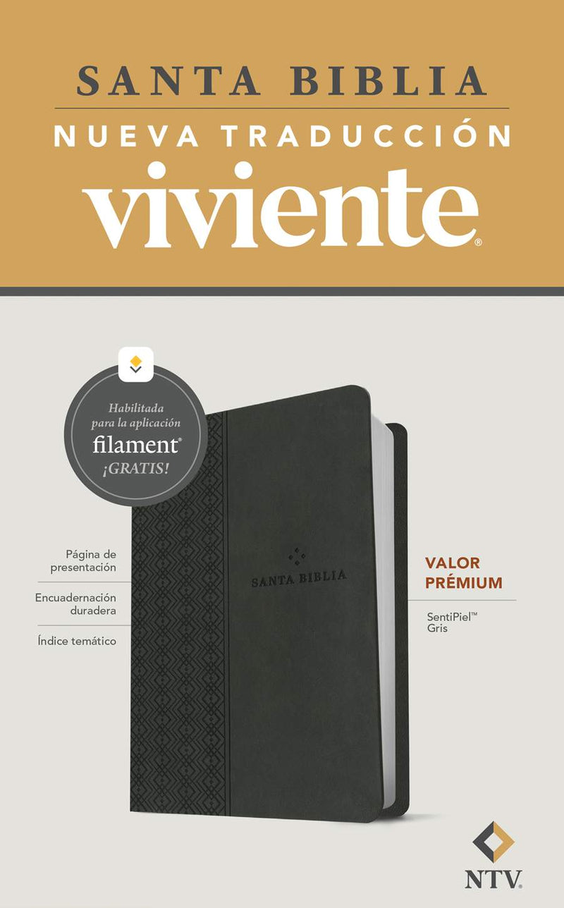 Cargue la imagen en el visor de la galería, Biblia NTV con Filament valor premium, SentiPiel gris
