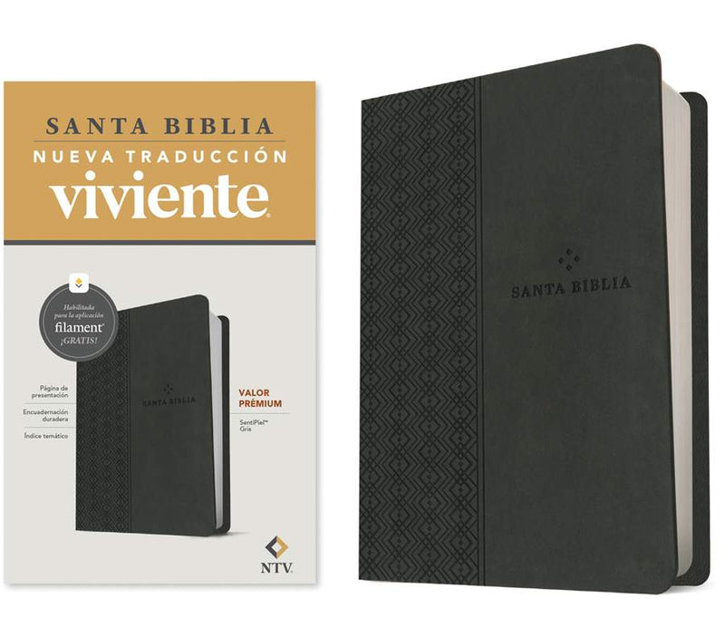 Cargue la imagen en el visor de la galería, Biblia NTV con Filament valor premium, SentiPiel gris

