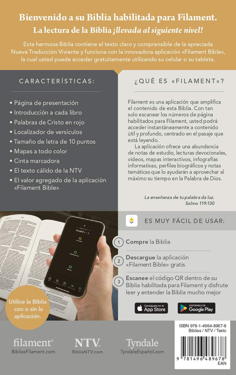 Cargue la imagen en el visor de la galería, Biblia compacta NTV, con Filament, Letra Gigante, SentiPiel gris
