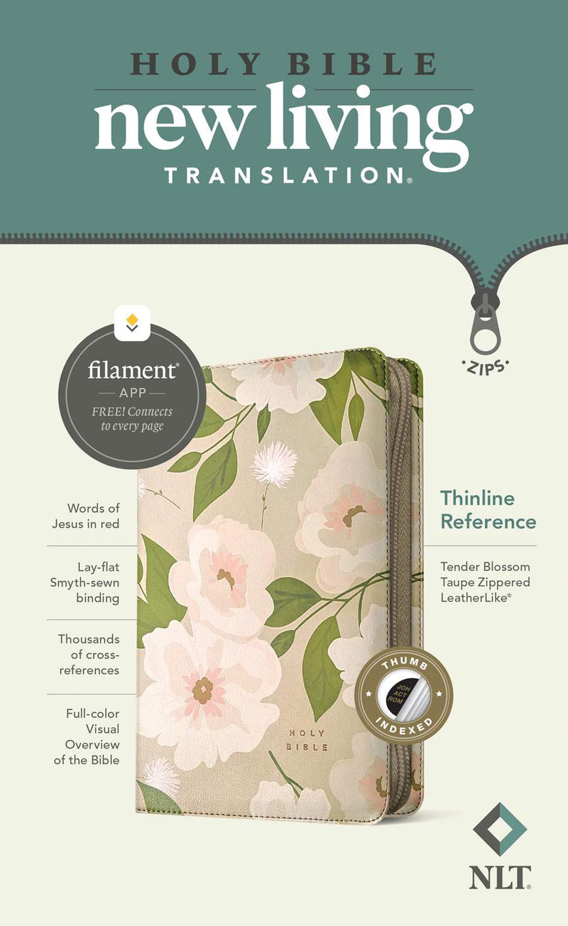 Cargue la imagen en el visor de la galería, NLT Thinline Reference Zipper Bible, Filament Enabled
