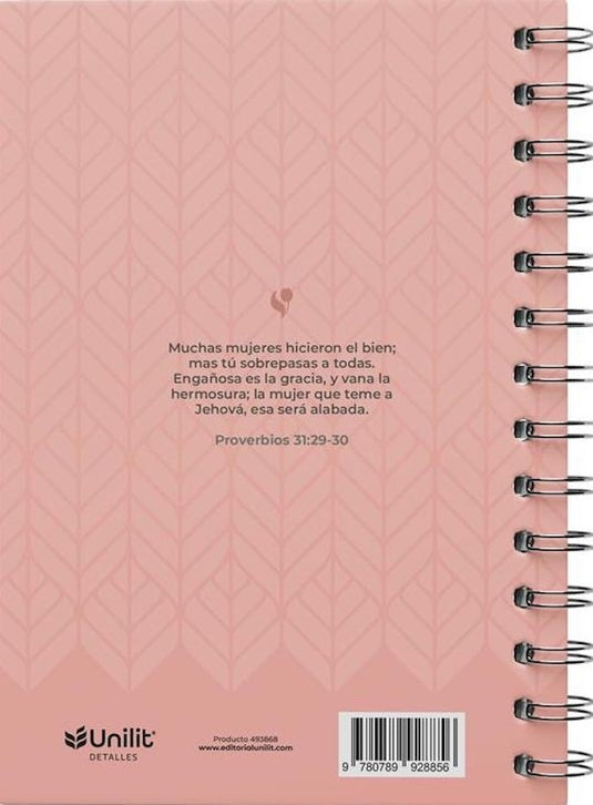 Libreta reflexiones, oraciones y enseñanzas, tapa dura rosa