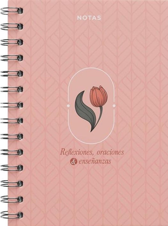 Libreta reflexiones, oraciones y enseñanzas, tapa dura rosa