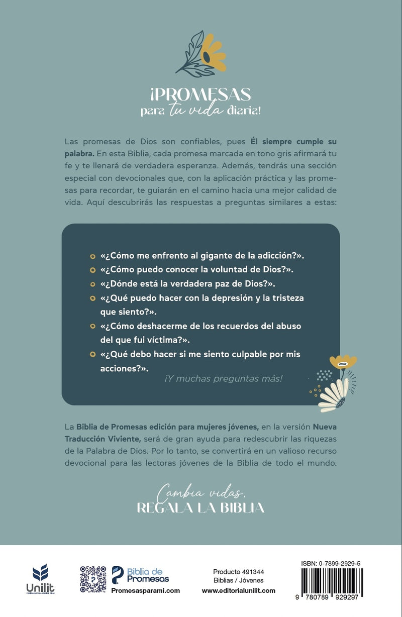 Cargue la imagen en el visor de la galería, Biblia de promesas para mujeres jóvenes NTV, tapa dura
