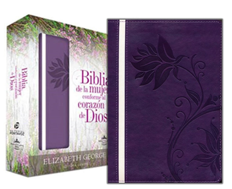 Cargue la imagen en el visor de la galería, Biblia de la mujer conforme al corazón de Dios RVR 1960, imitación piel morada
