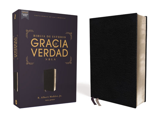 Biblia de Estudio Gracia y Verdad NBLA, imitación piel negro, Interior a dos colores