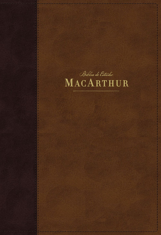 Biblia de Estudio NBLA MacArthur, Leathersoft Café, Interior a dos colores