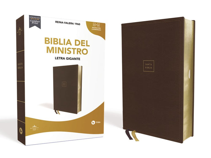 Biblia del Ministro RVR 1960, Letra Gigante, imitación piel café