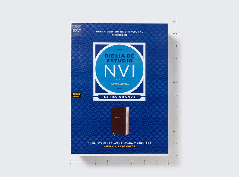 Cargue la imagen en el visor de la galería, Biblia de Estudio actualizada NVI, Revisión 2022, Letra Grande, con índice, imitación piel café
