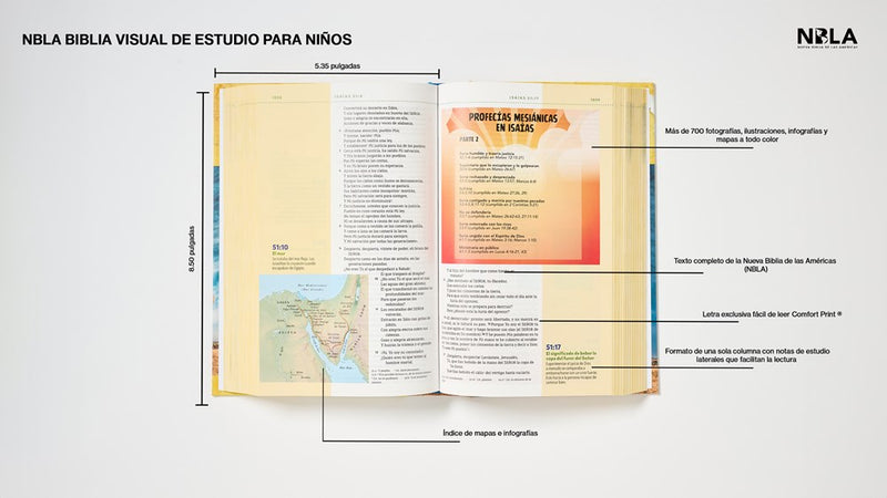 Cargue la imagen en el visor de la galería, Biblia visual de estudio NBLA para niños, Tapa Dura: Explora la Biblia: personajes, lugares e historia
