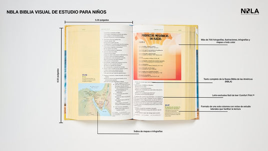 Biblia visual de estudio NBLA para niños, Tapa Dura: Explora la Biblia: personajes, lugares e historia