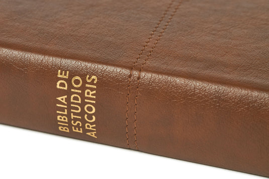 Biblia de Estudio Arcoíris RVR 1960, símil piel cocoa/ terracota